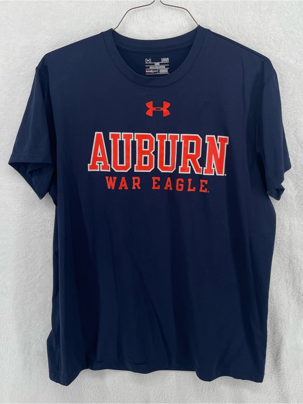 Under Armour Navy Auburn 'War Eagle' Graphic Tee with Orange Logo